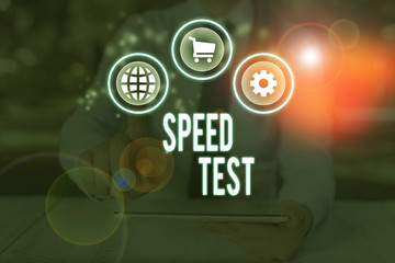 Poster - Word writing text Speed Test. Business photo showcasing psychological test for the maximum speed of performing a task