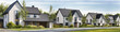 Leinwandbild Motiv Road and beautiful houses