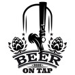Vector illustration with beer tap and inscription