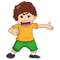 Wall Mural - The boy is angry cartoon vector illustration