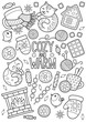© Ирина Яшкирева - Doodle coloring book page winter mood pattern. Antistress for adult