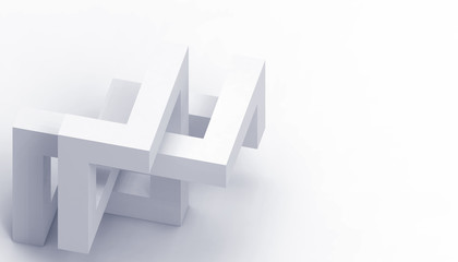 Poster - Abstract low-poly Geometric Technology Cube Concept isolated  white background - 3d rendering