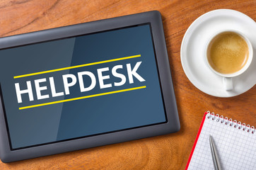 Tablet on a desk - Helpdesk