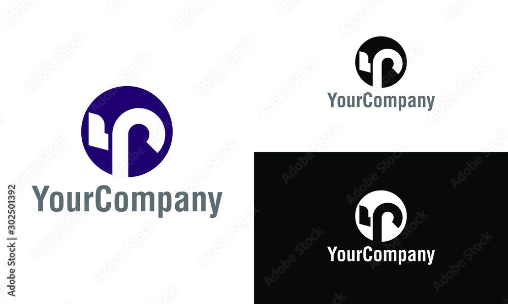 Corporate letter 5P logo design template. Simple and clean flat design ...