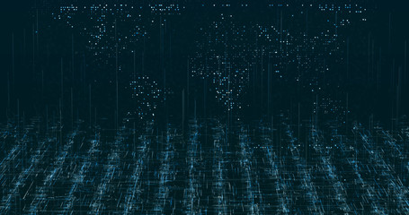 Wall Mural - Abstract digital network data background, 3D rendering