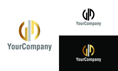 Aufkleber - Circle letter GD logo template design. Creative vector emblem, for icon or design concept. Creative letter GD logo template design.