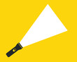 Cartoon flat style led flashlight torch icon shape. Search pocket lamp symbol logo. Vector illustration image. Isolated on white background.