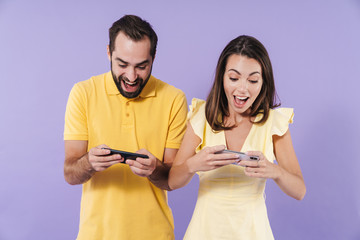 Canvas Print - Happy excited beautiful young couple