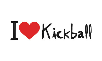 Poster - I love kickball symbol