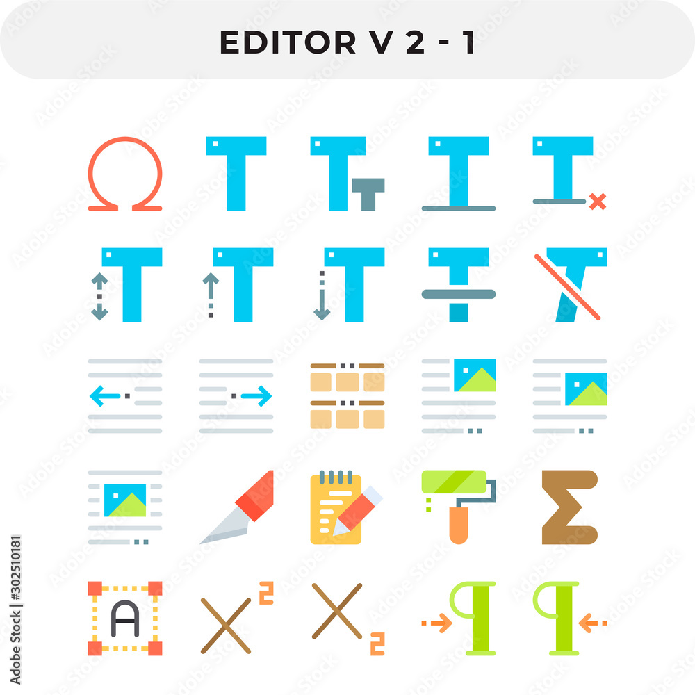 Flat Icons Pack for UI. Pixel perfect vector icon set for web design ...