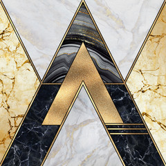 Wall Mural - abstract geometric background, art deco pattern, modern mosaic inlay, creative textures of marble gr