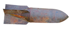 Old Rusted World War II Aerial Bomb On White