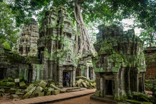 Ruins Of Angkor Wat Complex At Cambodia