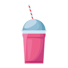 Wall Mural - pink smoothie cup icon, colorful design