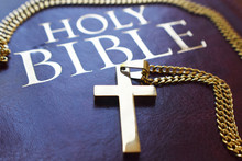 Catholic Holy Bible With Gold Jesus Christ Cross