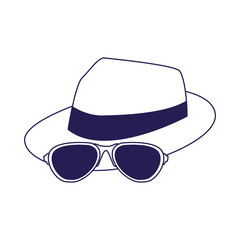 Poster - hat and sunglasses icon, flat design