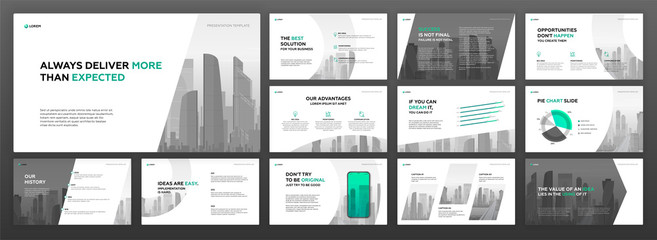 Wall Mural - business powerpoint presentation templates set. use for keynote presentation, brochure design, websi