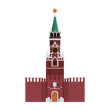 Fototapeta Big Ben - Russian kremlin icon, flat design