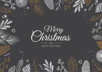 Wall Mural - Merry Christmas background with christmas element. Vector illustration