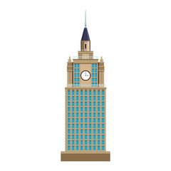 Wall Mural - city building tower icon, flat design