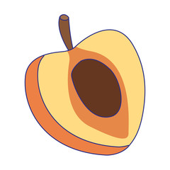 Poster - half peach icon, colorful design