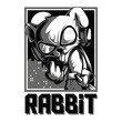 Cool Rabbit Black and White Illustration