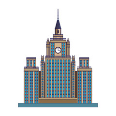 Wall Mural - city building icon, flat design