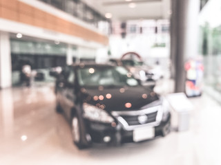 Wall Mural - Blur image of car in the showroom