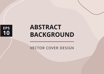 Wall Mural - Fashion abstract background with organic shapes and hand draw line in pastel colors. Modern design template with space for text. Minimal stylish cover for branding design. Vector illustration