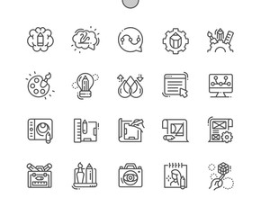 Poster - Creative skills Well-crafted Pixel Perfect Vector Thin Line Icons 30 2x Grid for Web Graphics and Apps. Simple Minimal Pictogram