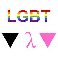 LGBT Characters. Black Triangle, Lambda, Pink Triangle. Abstract Concept, Icon Set. Vector Illustration On White Background.