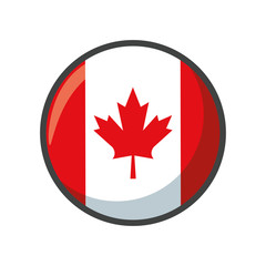 Poster - Isolated canada flag icon block design