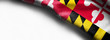 Fabric texture of the Maryland Flag background - flag on white background - right top corner - free copy space