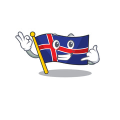 Wall Mural - Character flag iceland isolated with call me