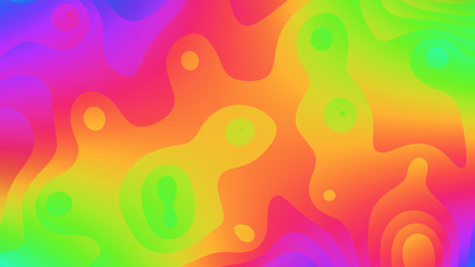 Poster - abstract illustration: bright multi-colored spots gradient painted in spectral colors, 3D graphics