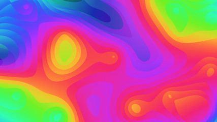 Poster - abstract illustration: bright multi-colored spots gradient painted in spectral colors, 3D graphics