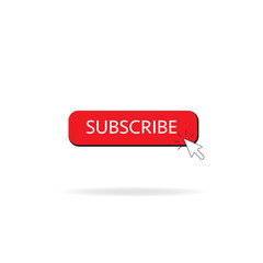 Poster - Subscribe button color with arrow cursor and shadow. Vector illustration design red color button