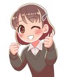 © みずきのりんご - 少女　サムズアップ　笑顔