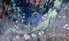 Petri - A Modern Technique In Painting, Is Created By Adding Alcoholic Ink To Epoxy. After Hardening, Drops Of Ink Harden And Look Like A Plexus Of Algae, Caramel Reefs, And The Seabed.