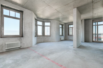 interior of the apartment without decoration