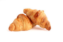 Two French Croissant  Isolated On White Background