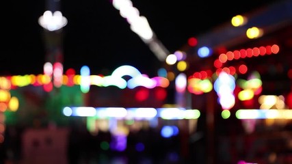 Wall Mural - colorful defocused lights at carnvial fair at night