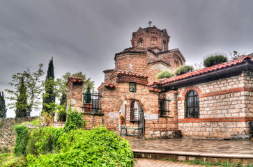 Wall Mural - Exterior view to St. John the Theologian Church , Ohrid, North Macedonia