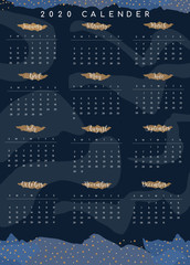 Wall Mural - Year 2020 calendar template. vector