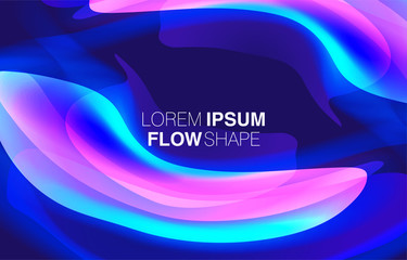 Poster - Colorful flow liquid in future design style. Trendy Innovations blend systems. Beautiful fluid shape. Awesome abstract overflow substance. Concept spot for design.