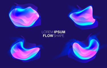 Poster - Colorful flow liquid in future design style. Trendy Innovations blend systems. Beautiful fluid shape. Awesome abstract overflow substance. Concept spot for design.