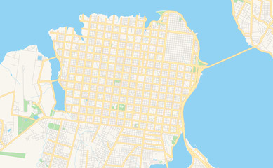 Printable street map of Posadas, Argentina