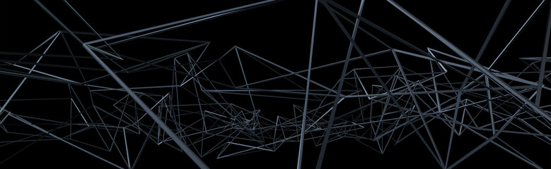 Poster - 3d ILLUSTRATION, of abstract background, METAL MESH texture, wide panoramic for wallpaper