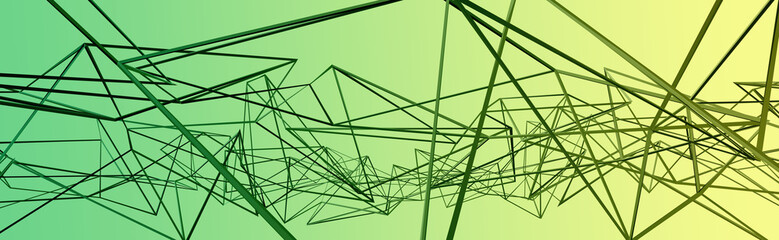 Poster - 3d ILLUSTRATION WIRE DESIGN, of abstract crystal background, triangular texture, wide panoramic for wallpaper