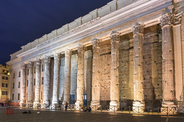 Wall Mural - Columns of Hadrian Temple at Piazza Di Pietra in Rome, Italy